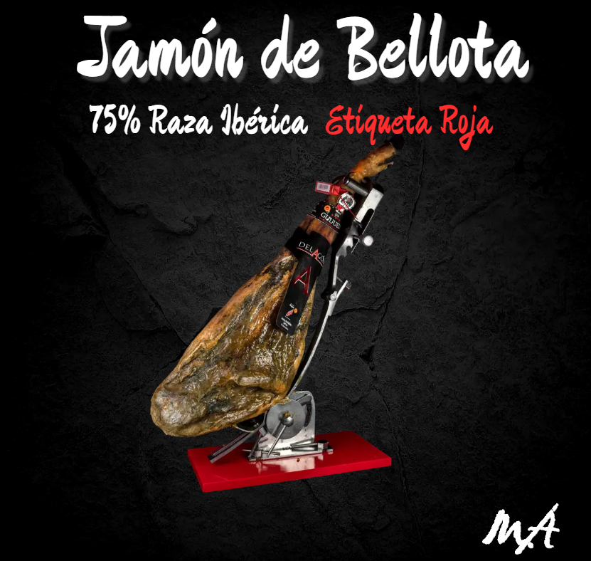 Jamn de Bellota 75% raza ibrica Etiqueta Roja GUIJUELO